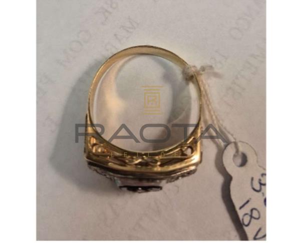 Foto de tres aneis um par brincos um colar  ouro 18k